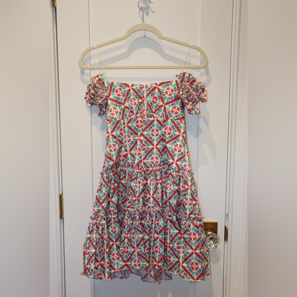 Caroline Constas Maria Off-Shoulder Multi Print Mini Dress - Picture 3 of 6